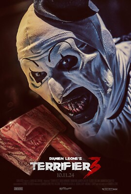 2024 Terrifier Movie Poster 11X17 Art The Clown Halloween Killer Clown  🎅🤡🍿