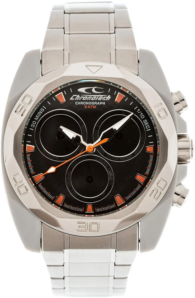 OROLOGIO UOMO CHRONOTECH CRONOGRAFO RW0078 ANALOGICO/DIGITALE, BRACCIALE ACCIAIO - Immagine 3 di 4