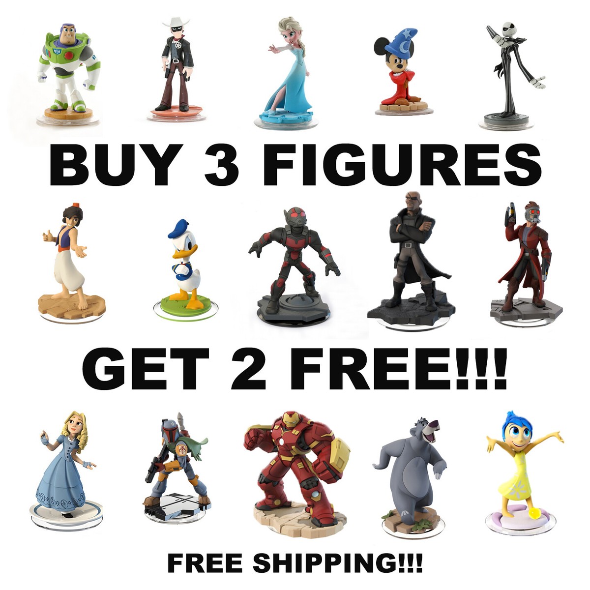 Disney Infinity Figures 1.0 2.0 3.0 Pick Your Figures Buy 3 Get 2 