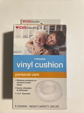 CVS HEALTH INFLATABLE VINYL CUSHION PERSONAL CARE 14.5'' DIAMETER BOXED New