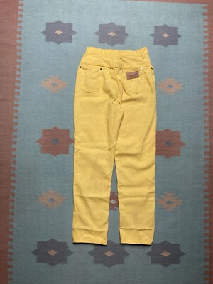 Vintage 60s wrangler misses jeans canary yellow straight leg women s size 15/16