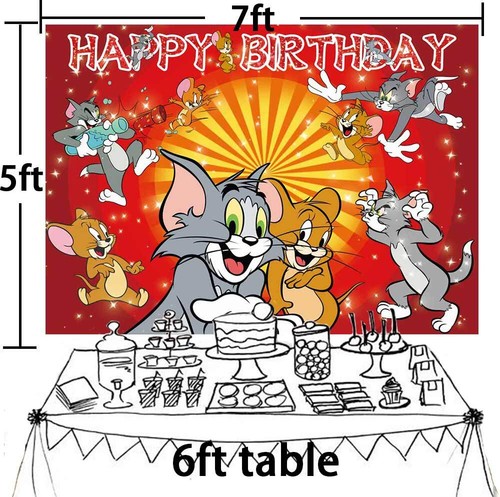 Tom und Jerry Party Deko Party Zubehör Hintergrund Banner Geburtstag Geschenk - Bild 7 von 7