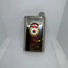 Vintage Russian Soviet Union Lenin Military Stainless Steel Flask CCCP