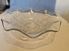 Jeanette Iris & Herringbone Depression Glass Fruit Bowl – 11½” Clear Pressed