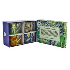 Lot De 4 Tasses Céramique Lesser & Pavey - Motif Van Gogh, Cadeau Idéal, 12 X 8 X 9 Cm, Design Artistique