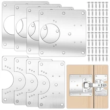 8 Pcs Cabinet Hinge Repair Plate, Cabinet Door Hinge Repair Fixing Plate, Sta...