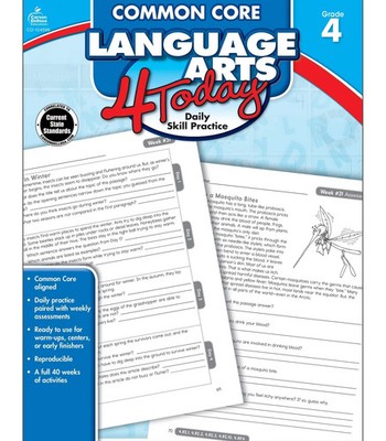 Carson Dellosa | Common Core Language Arts 4 Today Workbook | 4th Grade, 96p...