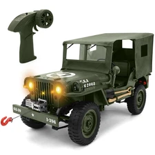 Remote Control RC Car 1/10 Off Road RC Truck Crawler Military Vehicle Hobby Toys