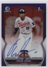 2023 Bowman Chrome Prospect Purple Refractor /250 Omari Daniel #CPA-OD Auto 18vm