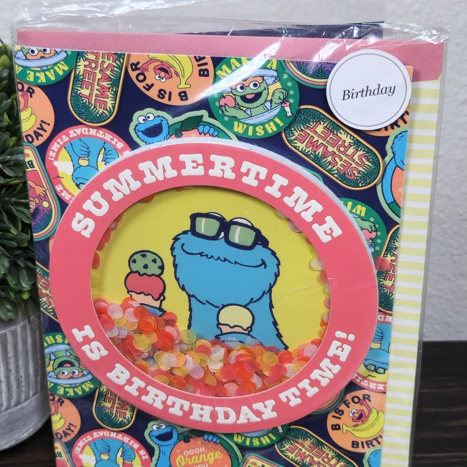 Tarjeta de cumpleaños Monstruo Galleta de Plaza Sésamo El verano es hora de cumpleaños Foto 4 de 4