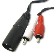 XLR Male to 2 RCA Male Stereo Splitter