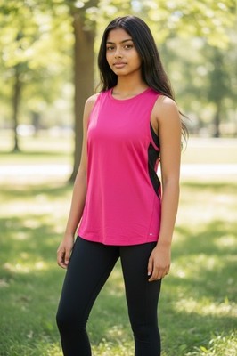 Tek Gear Activewear Top Size Large Drytek  Black/Gray  Reflective Logo