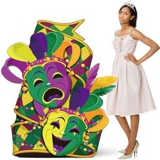 Cardboard Cutout Stand-up Life Size Masquerade Carnival 5 Feet Mardi Gras Mask