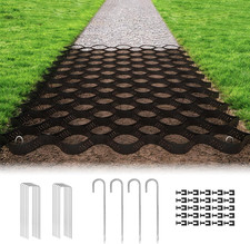 Gravel Grid 3'' Depth with Metal Stakes, 6.6X16.4 FT Geogrid