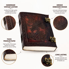 Leather Diary 6x8 Handmade Rustic Writing Notebook Vintage Sketchbook 200 Pages