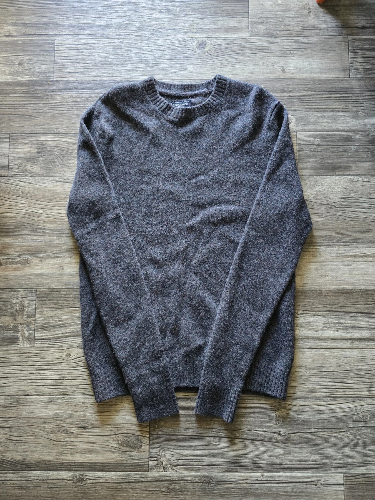 Vtg 90's Abercrombie & Fitch Grey 100% Wool Sweater Size XL EUC