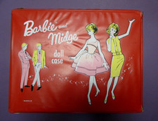1963  MATTEL  BARBIE  & MIDGE  VINYL  DOLL  STORAGE  CASE