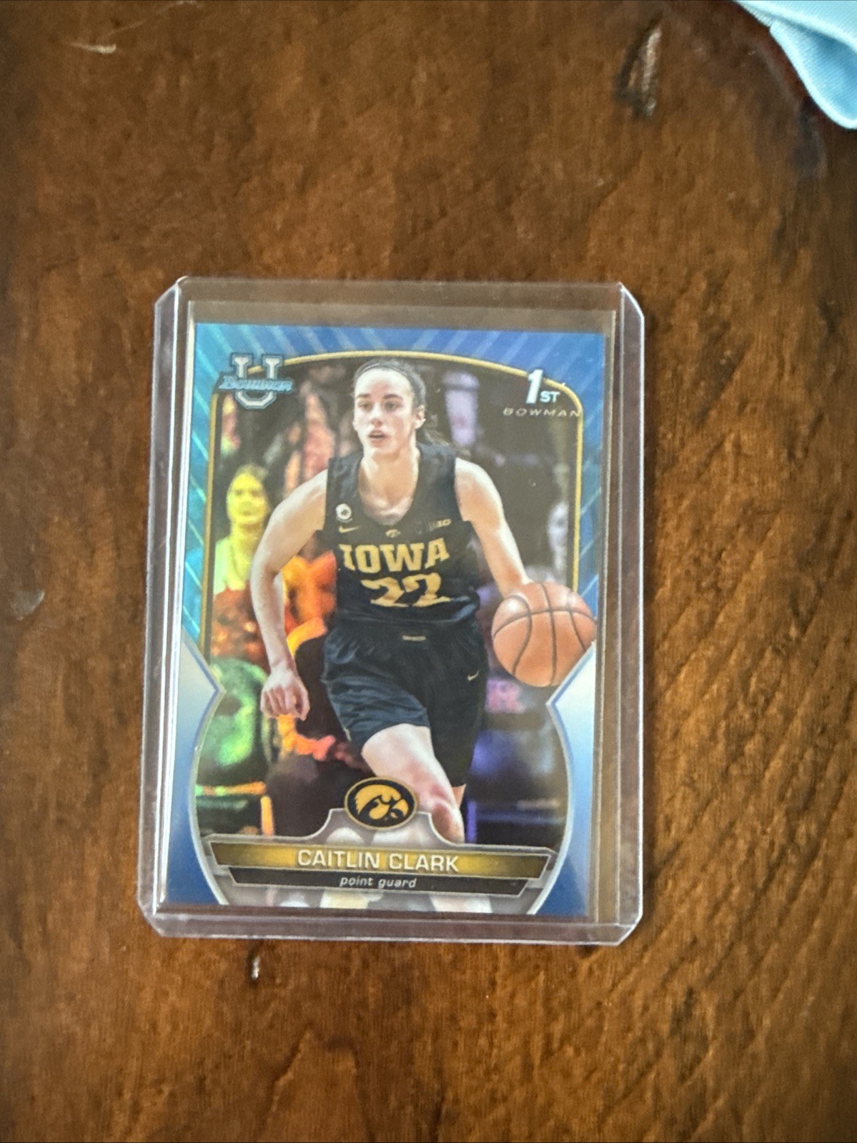 2022-23 Bowman University Chrome - Caitlin Clark #50 Blue Refractor /199 (RC)