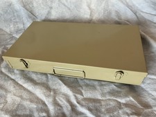 EMPTY 35mm Slide Box All Metal Holder Hinged Lid Unbranded Vtg 30 roll w divider