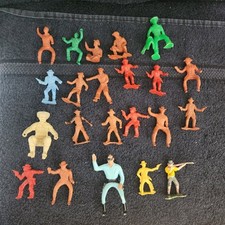 Vintage 1960s Plastic Cowboys Plus The Lone Ranger Set of 22 Collectible Pieces