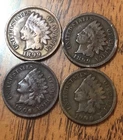 Indian Head 1899,1899,1906,1900 Get (4) These Actual Penny’s Nice Details  A105