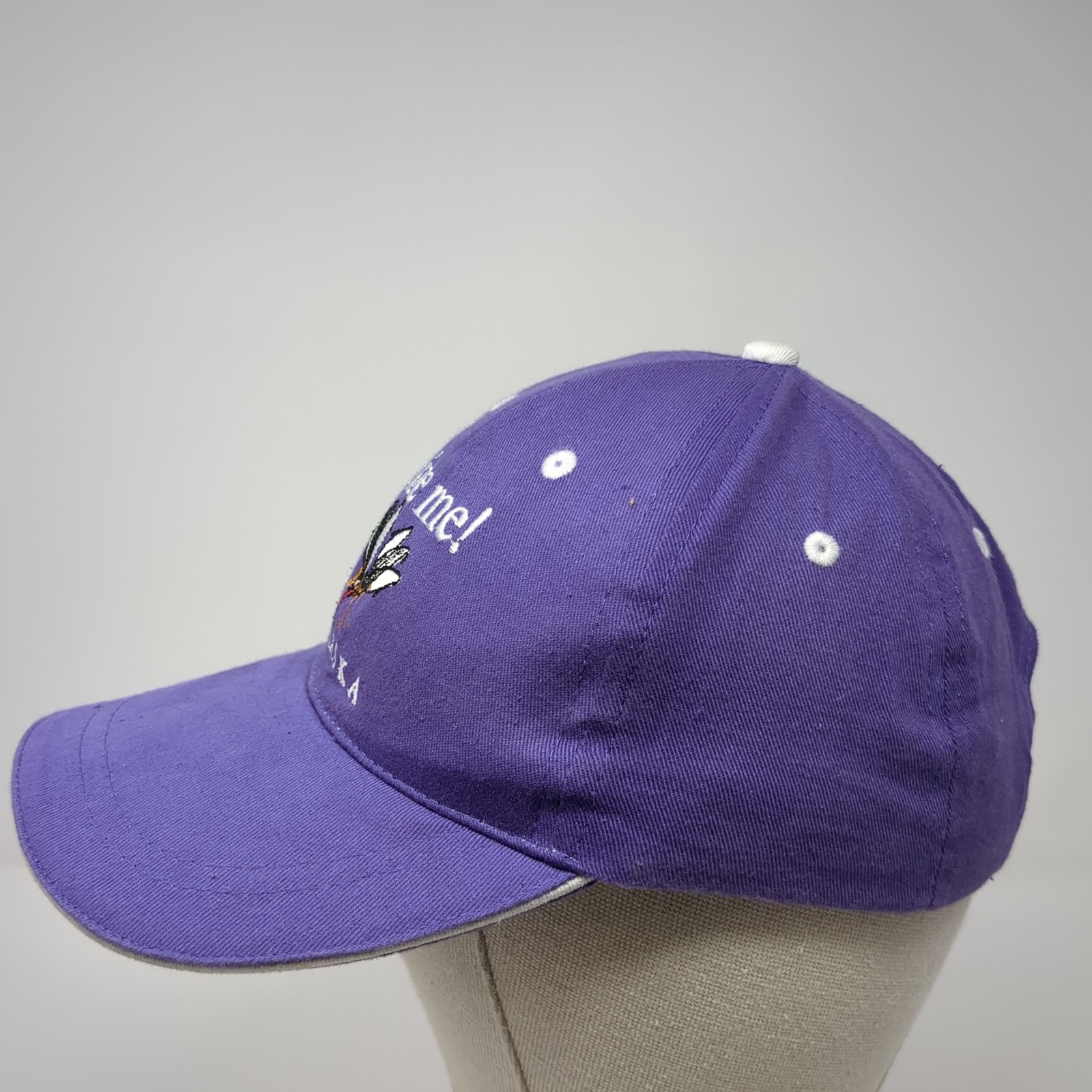Bite Me! Alaska Strapback Baseball Cap Purple One… - image 3