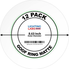 12 Pack Matte White Goof Trim Ring for 8" Inch Recessed Can Lighting down Light,