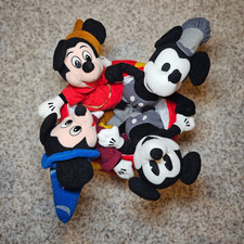 NWT Disney Mickey Mouse Plush Bean Bag 70th Anniversary Set VTG