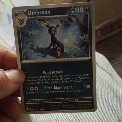 Pokemon Umbreon 130/197 Scarlet & Violet Obsidian Flames Pokemon Card