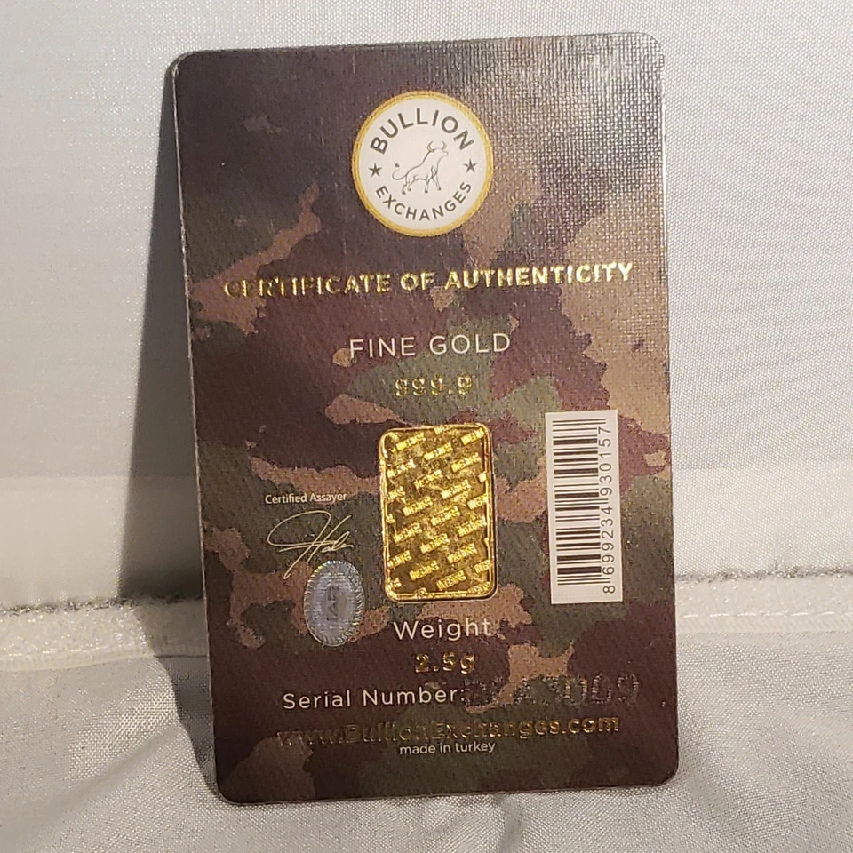 2.5Gram-1Gram-1/2Gram Gold Bars Support Our Troops Factory Sealed IGR-Lot Of 3 - Image 3 of 4