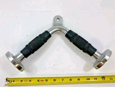Tricep Press down Bar, V Bar Cable Attachment, Steel with Non-Slip Rubber Grip