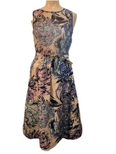 Taylor women’s dress sleeveless round neckline zip closure floral print size 2