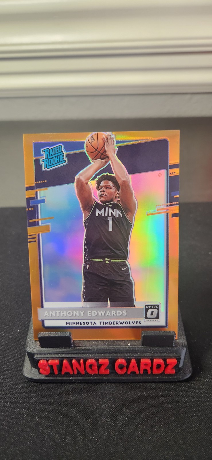 2020 Donruss Optic Anthony Edwards Orange Holo Rated Rookie /199