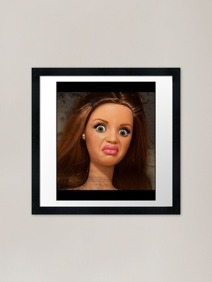 Ekelhafte Puppe Meme Gesicht lustig Retr gerahmtes Wandbild Poster Leinwanddruck Bild