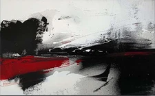 Red Black Handpainted Oil Painting On Canvas Home Decor Abstract Wall Art