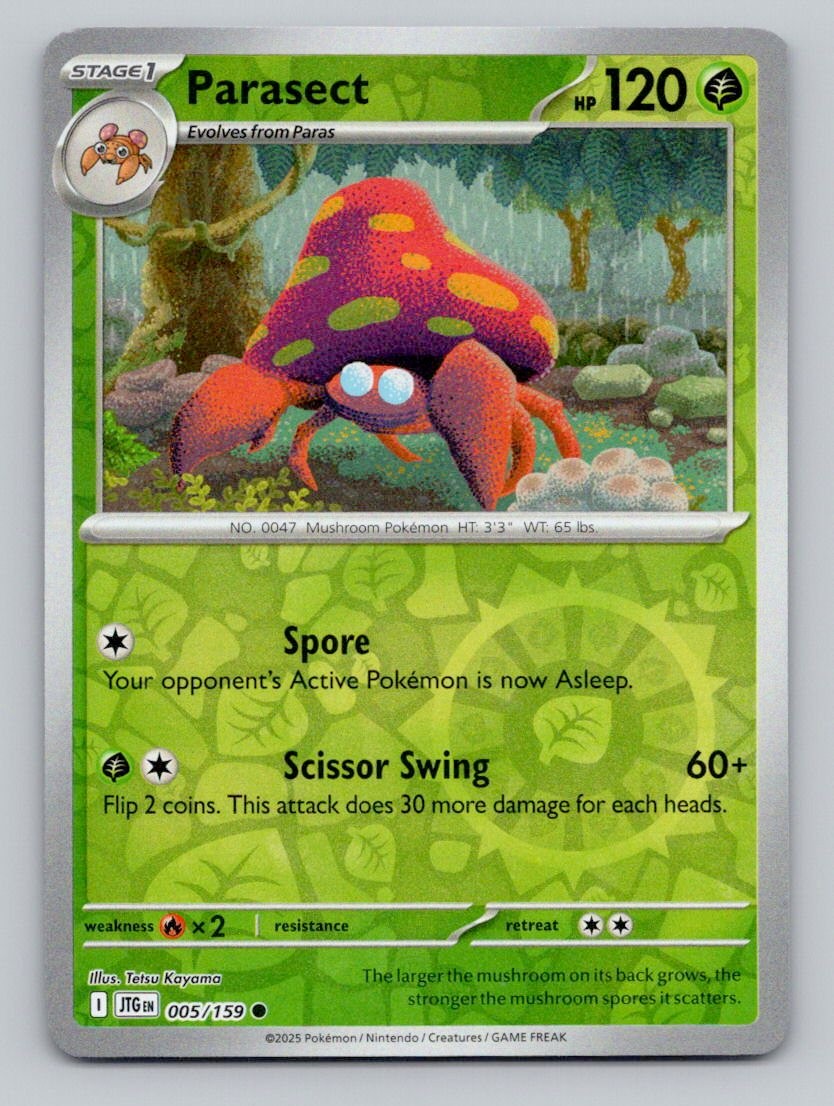 Parasect 005/159 Common Journey Together Pokemon Reverse Holo Near Mint
