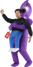 Inflatable Ghost Pick Me Up Costume Adult Grim Reaper Light Up Suit Halloween