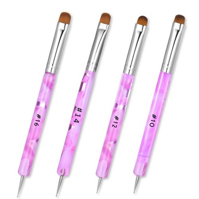 4pcs French Acrylic Nail Art Brush Way Nail Art Brush with Dotting Profession...