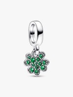 Pandora Charm AnhäNger Bead 925 Sterlingsilber Kleeblatt GrüNe Steine 792751C01