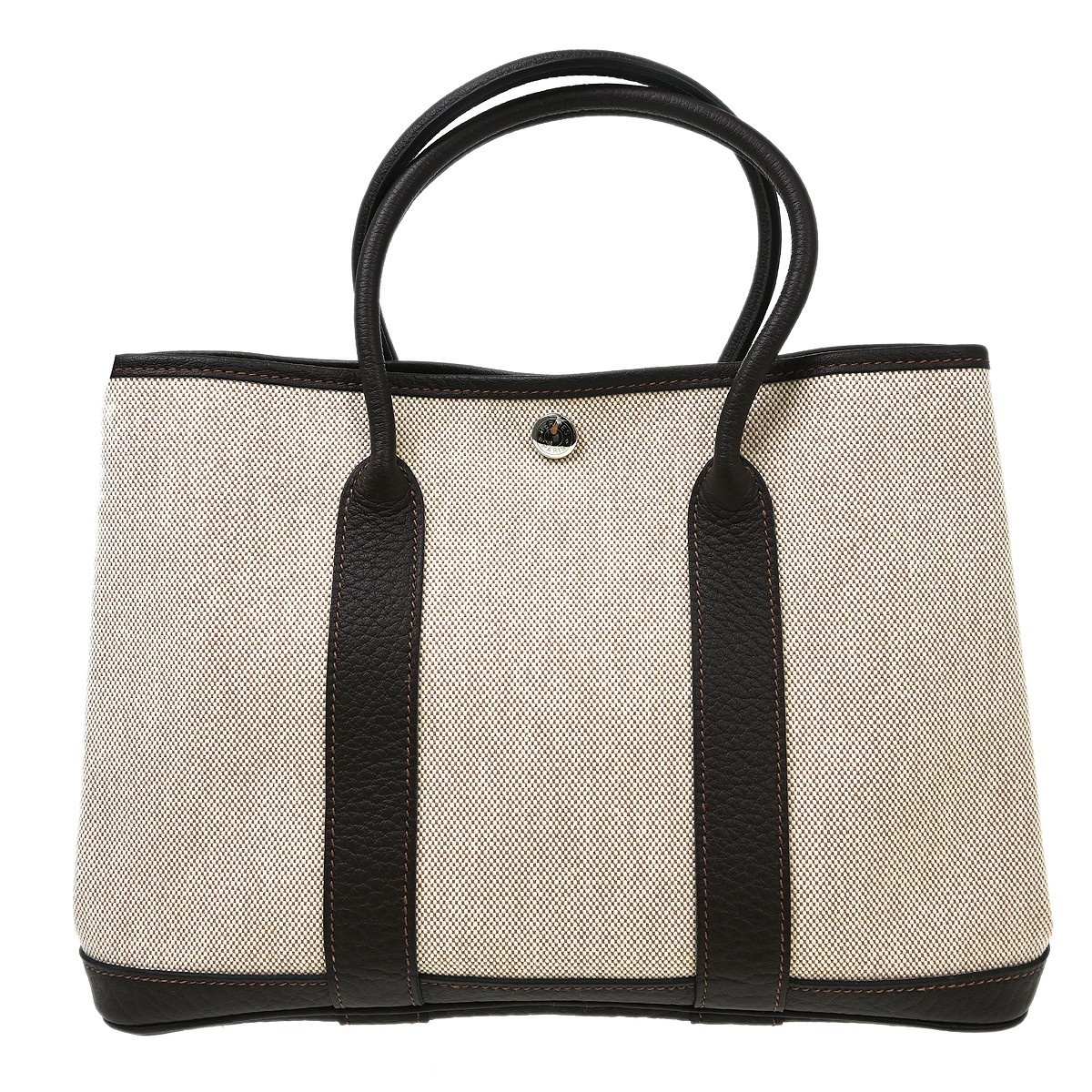 Hermes Beige Toile H Garden Party 30 TPM Tote Handbag TH□P KQ01139