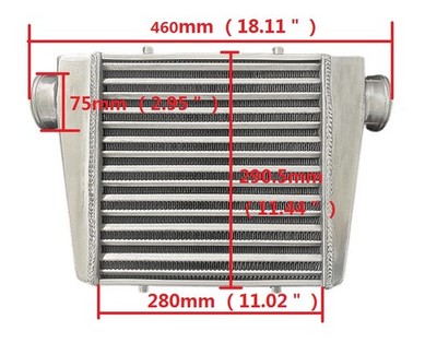 460x290x70mm Front Mount Universal Alluminio Turbo Intercooler 76mm 3'' pipe