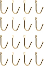 KUMGROT 16Pcs Mini Vintage Wall Mounted J Hooks Small Half Circle Hooks for Hang