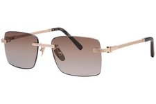 Zilli ZI65102 C01 Sunglasses Men's Gold/Brown Gradient Rectangle Shape 57mm