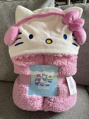 Primark Hello Kitty Rosa Fleece Decke mit Kapuze Überwurf