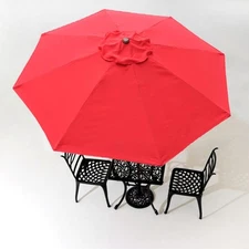 Apluschoice Patio Umbrella 10 Ft 8 Ribs Canopy Top Cover Replacement Red