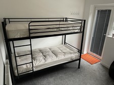 Bircham Bunk Bed Metal Heavy Duty Single Bed with Mattress and Ladder