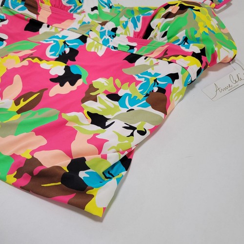 Anne Cole Cabana Party Tri Tankini Swim Top Floral Print NWT Plus Size 22W - Picture 8 of 14