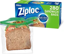 280 Count Ziploc Sandwich and Snack Bags, Storage Bags for on the Go Freshness,