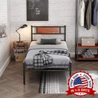 Twin Size Black Bed Frame For Boys Teens Cama Doble Negro Para Niños Adultos NEW