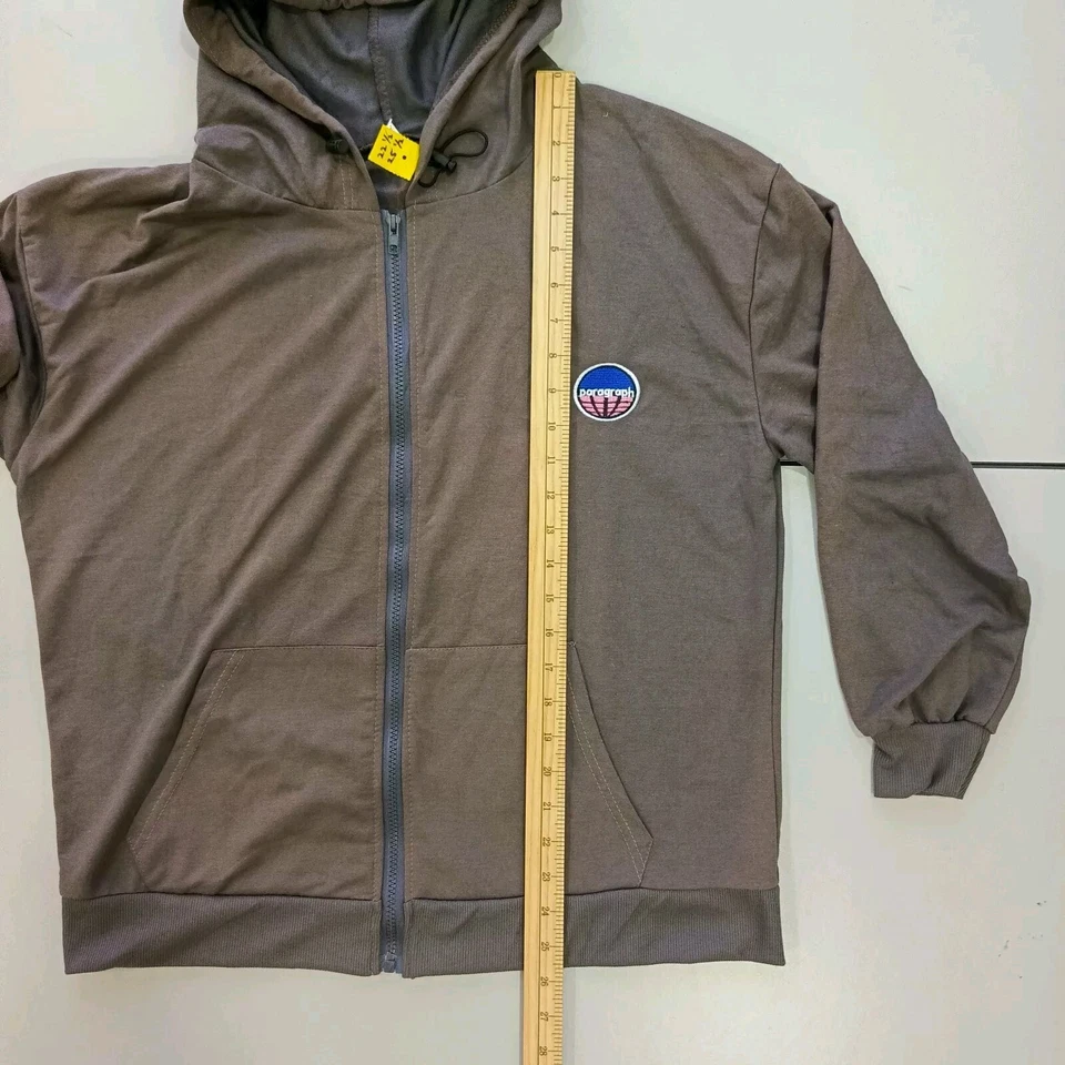 PARAGRAPH Brand Hoodie Full Zip Light Brown Long Sleeve P22.5 L25.5 Size M - Image 4 of 4